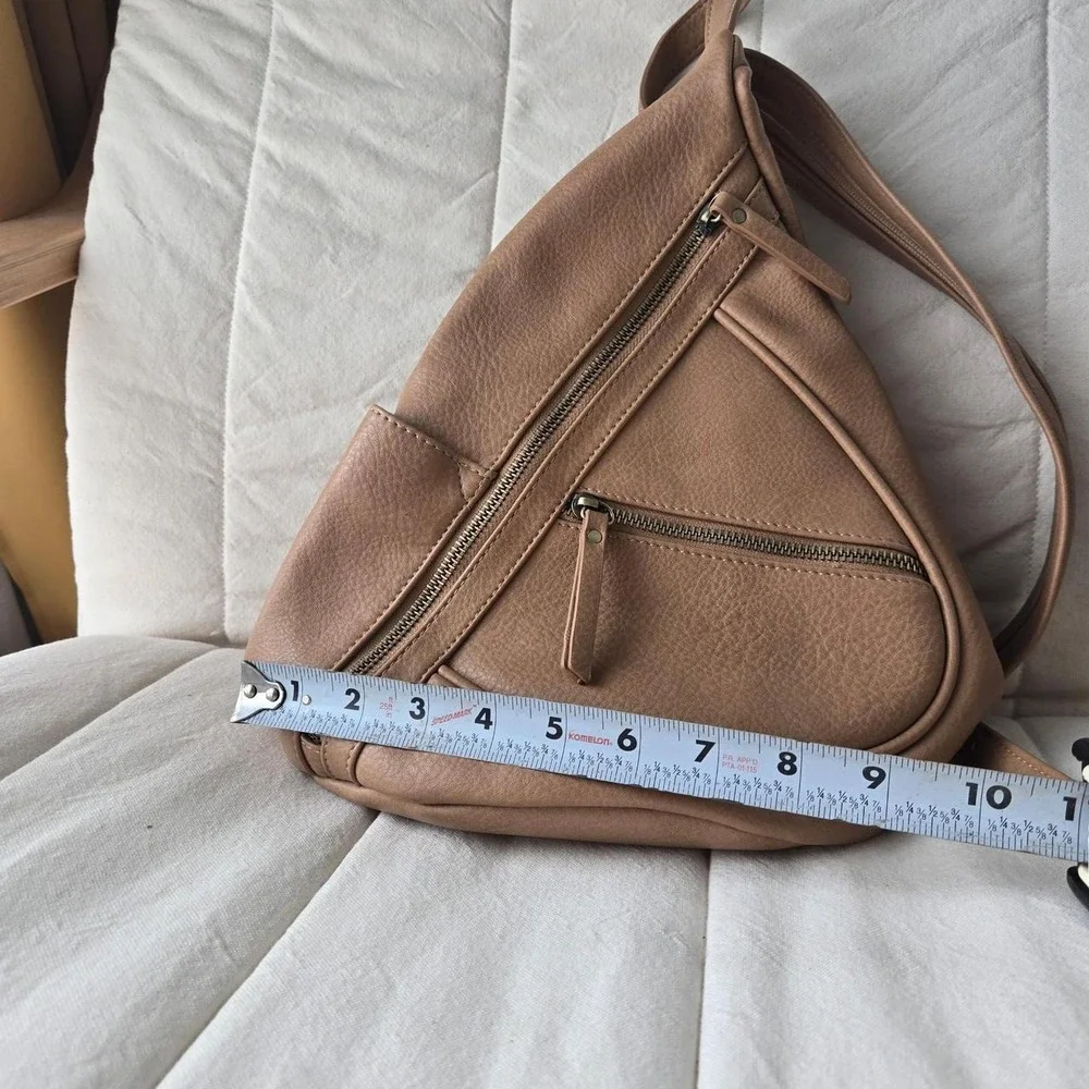 Antik Kraft faux leather tan sling bag‎